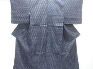 麻の葉模様織り出し手織り紬着物